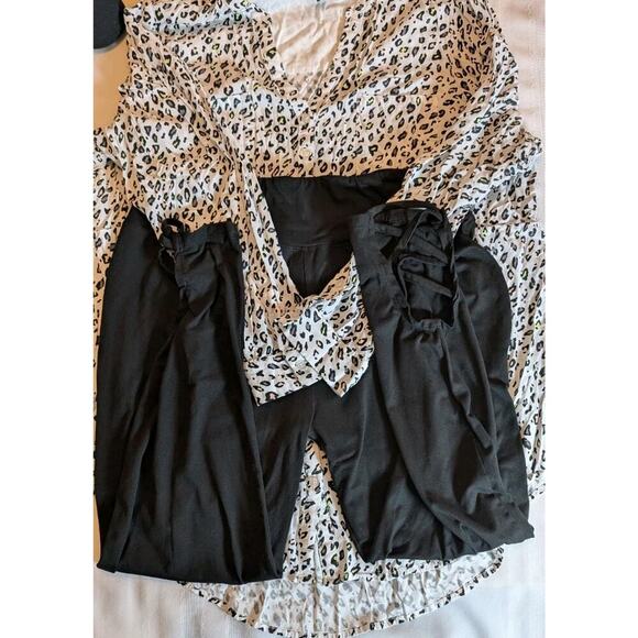 Torrid Emma Babydoll Challis Leopard Print Tunic + Black Leggings 3X OUTFIT - Picture 12 of 12